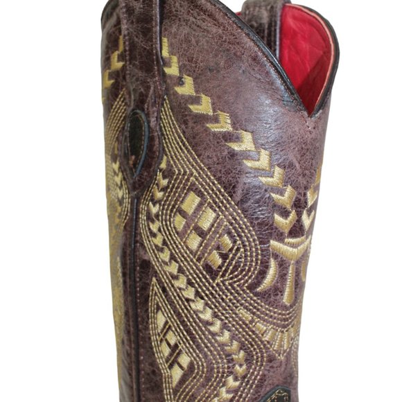 Ferrini Cleopatra Gold Square Toe Cowgirl Boots Women's 9.5 B NEW! - Picture 7 of 16